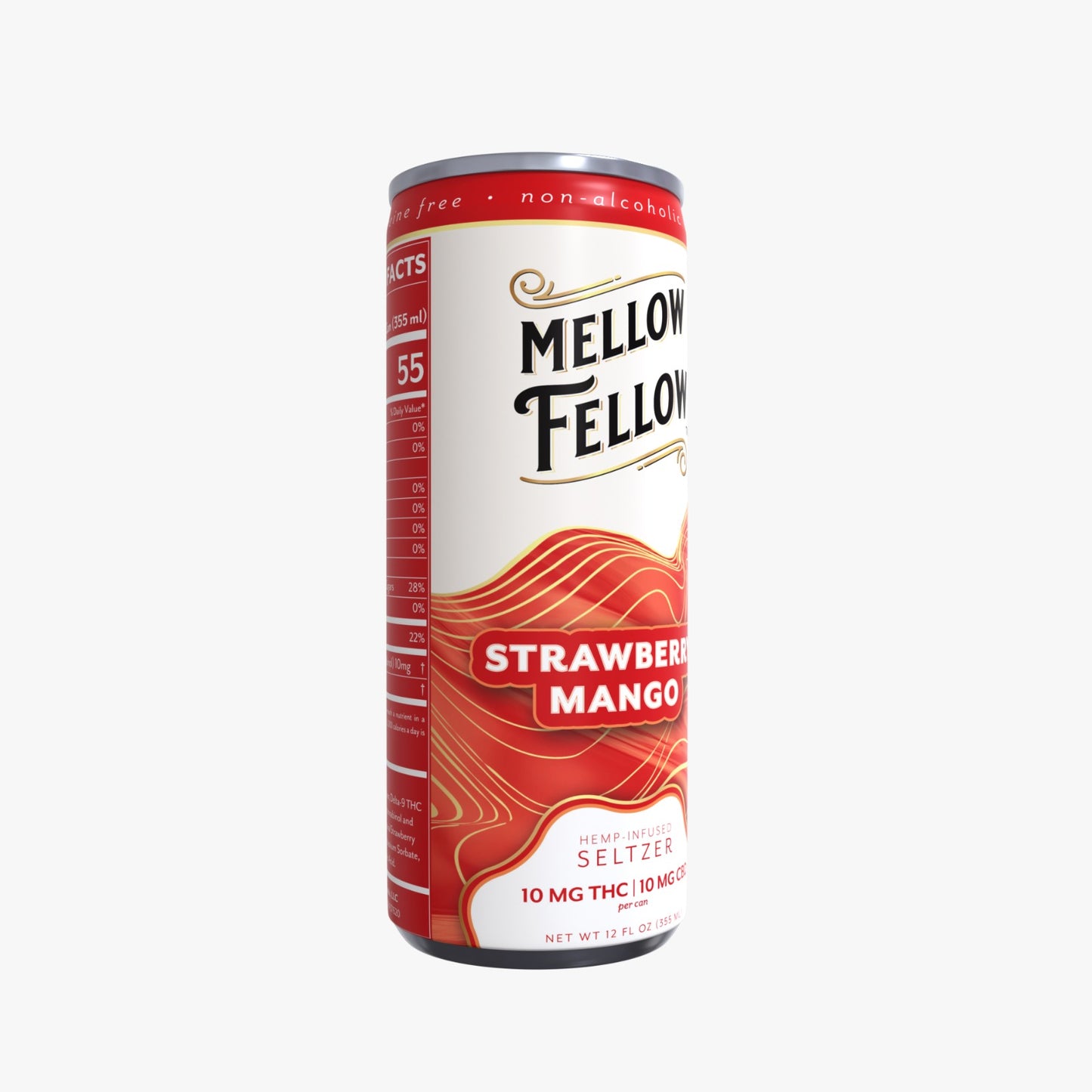 Mellow Fellow Delta 9 THC + CBD Seltzer Beverage 20MG - 24 Packs MASTER CASE