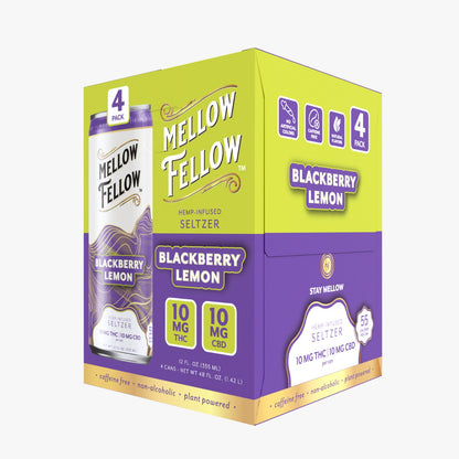 Mellow Fellow Delta 9 THC + CBD Seltzer Beverage 20MG - 24 Packs MASTER CASE