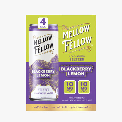 Mellow Fellow Delta 9 THC + CBD Seltzer Beverage 20MG - 24 Packs MASTER CASE