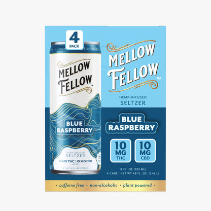 Mellow Fellow Delta 9 THC + CBD Seltzer Beverage 20MG - 24 Packs MASTER CASE