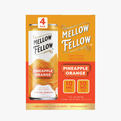 Mellow Fellow Delta 9 THC + CBD Seltzer Beverage 20MG - 24 Packs MASTER CASE