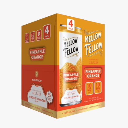 Mellow Fellow Delta 9 THC + CBD Seltzer Beverage 20MG - 24 Packs MASTER CASE