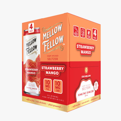 Mellow Fellow Delta 9 THC + CBD Seltzer Beverage 20MG - 24 Packs MASTER CASE