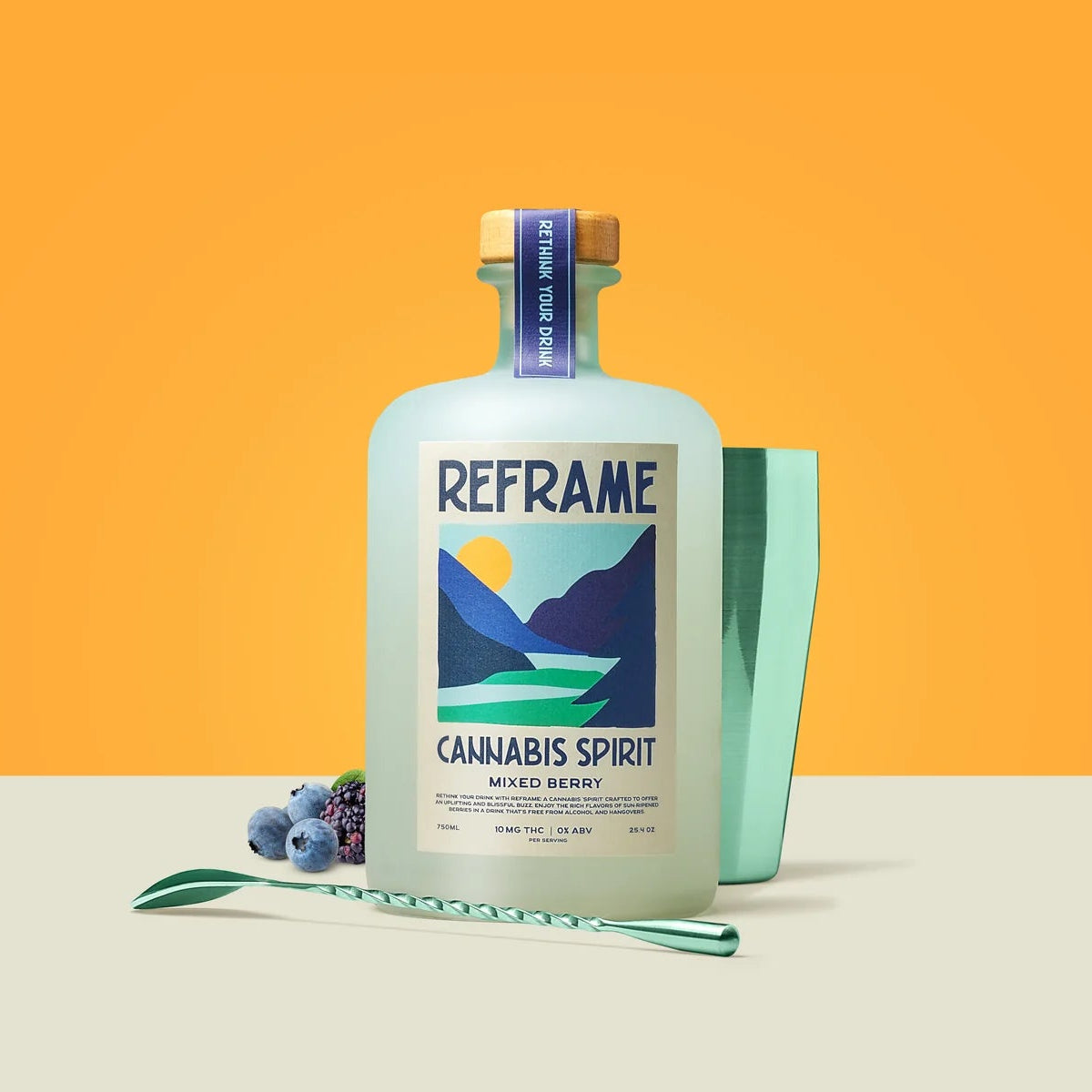 Bottle of Reframe Cannabis Spirit 750ML MIXED BERRY